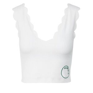 MARYSIA VENUS TOP COCONUT KELLY GREEN LOGO SCALLOPED CROPPED FIT {$199} LARGE